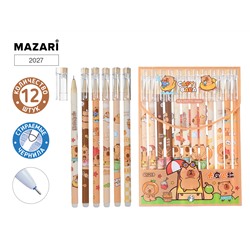 Ручка гелевая Mazari КАПИБАРА синяя со стираемыми чернилами 0.5мм 2027/12/Китай