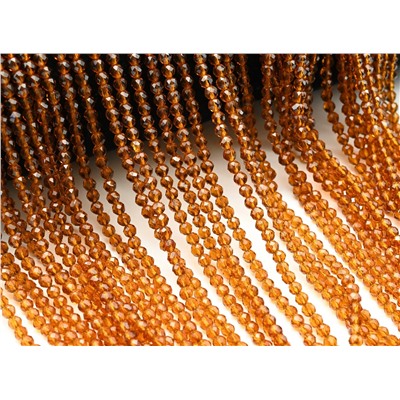 Бусины из шпинели шарик гр.3мм цв.коньячный, 38см, 125 бусин