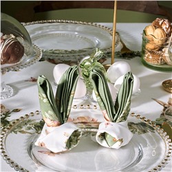 НАБОР САЛФЕТОК ИЗ 2-Х ШТ "SENSE" 40Х40СМ, ЗЕЛЕНЫЙ, 100% ХЛОПОК, ТВИЛ,