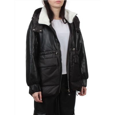 H24-210 BLACK Куртка демисезонная женская (100 гр. холлофайбер)
