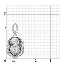 Образ (Вмч.Павел Таганрогский) из серебра частично черненый штампованный