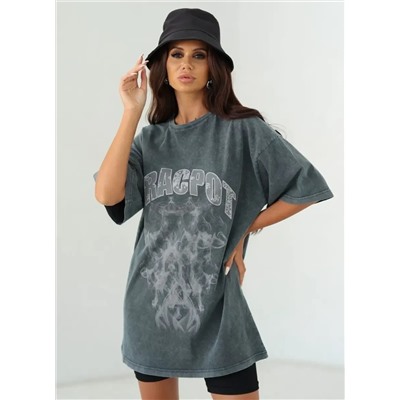 Женская футболка оверсайз с принтом CRACPOT