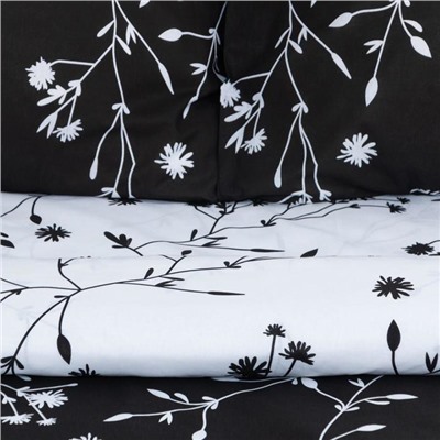 Постельное бельё Этель 1.5 сп Flowers (вид 3) 143х215 см, 150х214 см, 70х70 см 2 шт,поплин 125 г/м2