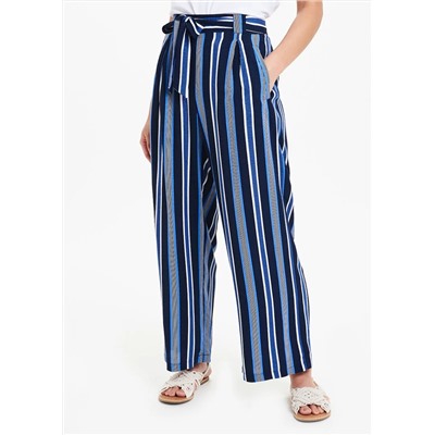 Papaya Petite Stripe Wide Leg Belted Trousers