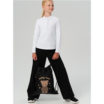 Футболка-поло с длинным рукавом для девочки