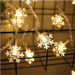 Гирлянда Снежинки 20LED теплый