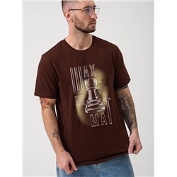 Мужская футболка "Шах и мат" 2439-К / Коричневый