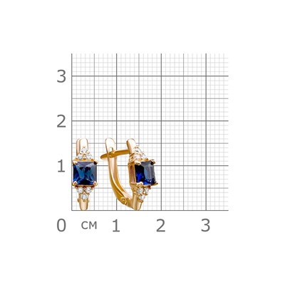 Серьги с фианитом позолоченные серебро 925*