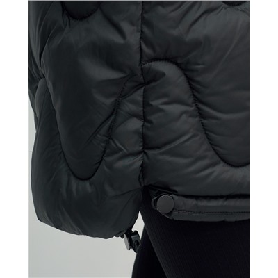 Куртка зимняя женская с капюшоном модная черного цвета 7653Ch