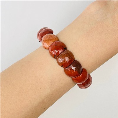 Радуга Самоцветов Браслет из кирпичной Яшмы