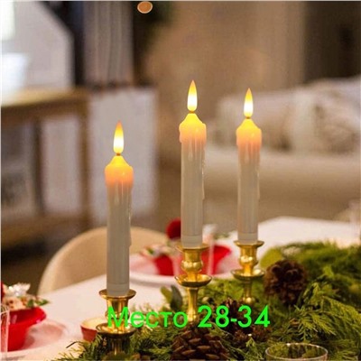 НовогодниеИскусственные свечи🔥🔥 Оптом цена 70₽Упаковка 6 штукВысота 17смРобот на батареекУпаковка (6*70=420₽)