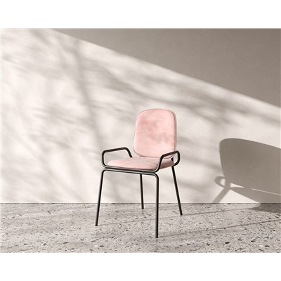 Стул Ror, Double Frame, велюр, черный/розовый