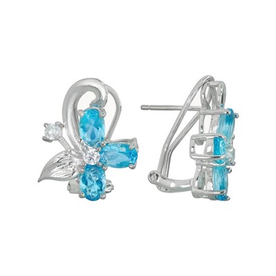 Серьги 'Мира' с голубыми фианитами ТШСН.744Ф5