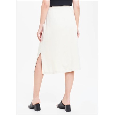 Linen Button Through Midi Skirt