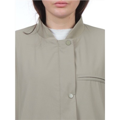 H24-608 GRAY/GREEN Куртка бомбер демисезонная женская (100 гр. синтепон)