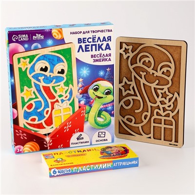 Аппликация пластилином «Веселая змея», набор для творчества
