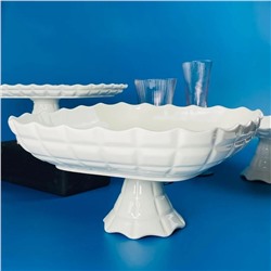 163-053 Квадратная фруктовница 30,5х16см на ножке КОРНЕЛИЯ в под.уп.(х8)Фарфор