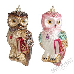 Сова "Книголюб" асс. из 2-х (стекло) 7,5х5х16 см