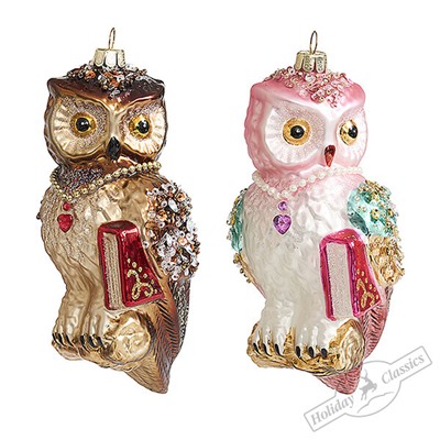 Сова "Книголюб" асс. из 2-х (стекло) 7,5х5х16 см