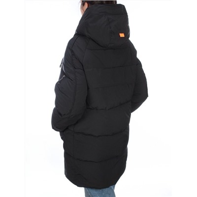 2197 BLACK Пуховик женский зимний AIKESDFRS (холлофайбер)