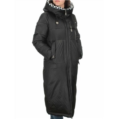 9120 BLACK Пальто зимнее женское (200 гр. холлофайбера)
