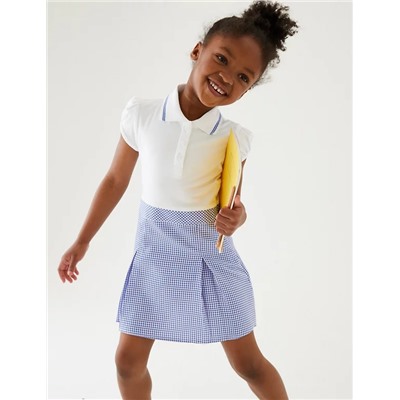 Girls' 2 in 1 Gingham Pleated School Dress (2-14 Yrs)