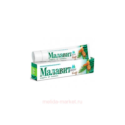 Малавит Дент зубная паста 75 г. КЕДР-МОЖЖЕВЕЛЬНИК