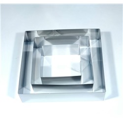 Набор форм RA-6179 колец для торта CAKE BAKING TOOL квадратные 3-формы размер-10/15/20см(60)