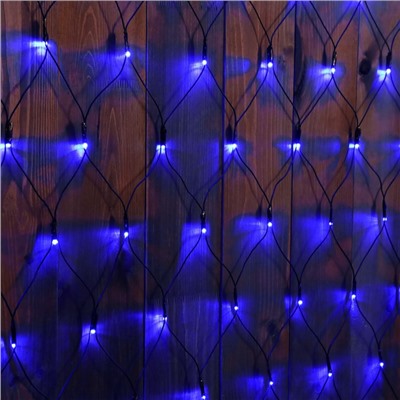 Гирлянда «Сеть» 2 × 1.5 м, IP44, УМС, тёмная нить, 192 LED, свечение синее, 220 В