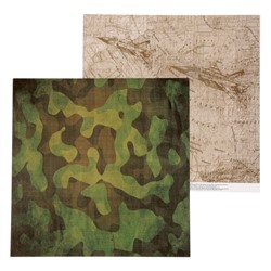 Бумага для скрапбукинга Military «Карта действий», 30,5 х 30,5 см 190 гр/м2