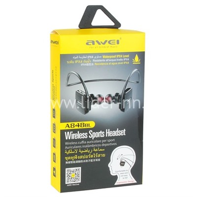 Наушники MP3/MP4 AWEI (A848BL) Bluetooth вакуумные черные