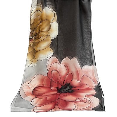 Шарф шифоновый с цветочным рисунком 3D Арт М52/13