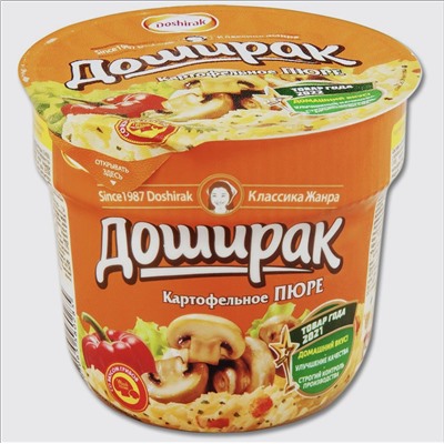 Доширак Картоф.Пюре б/п со вкус.грибов 40 гр.