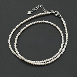 Бусы из жемчуга шарик 2мм цвет белый, 40см