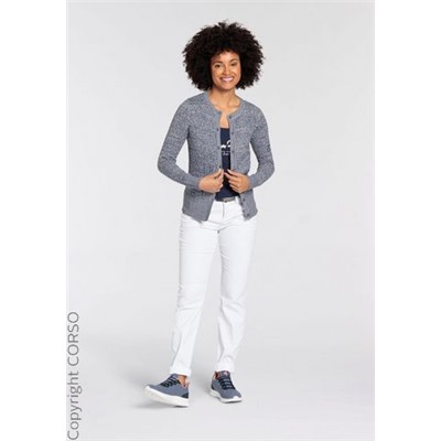 Strickjacke Zöpfe Kurz Fake Melange