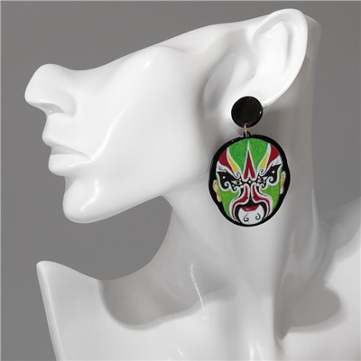 Серьги акриловые «Маска» китайская, цветные