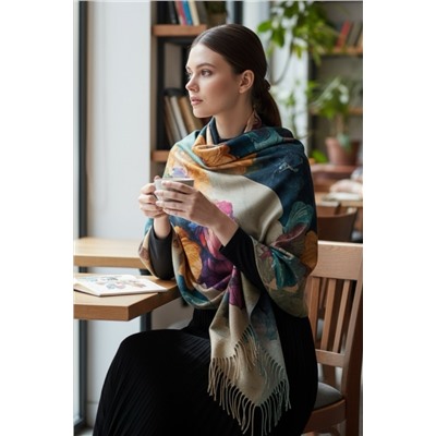 Платок теплый кашемировый с 3D принтом Арт 2591П/08