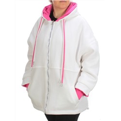 2561 WHITE/PINK Худи женское (50 гр. синтепон)