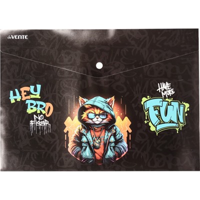 Папка-конверт на кнопке A4 "deVENTE. Hey Bro" 180мкм 3079407/12/Китай***