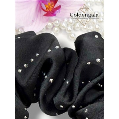 Резинка для волос объемная шелковая со стразами Арт:Р2/002