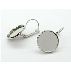 Основы для сережек 16мм серебристые, 1 пара