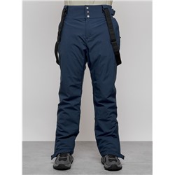 Полукомбинезон утепленный мужской зимний горнолыжный темно-синего цвета 7217TS