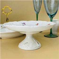 109-210 Блюдо 19,5х9см на ножке КРОКУС в под.уп.(х8)Фарфор