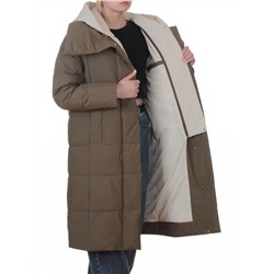 A610 DK. GREEN (KHAKI) Пальто зимнее женское со съемным жилетом (200 гр. био-пух)