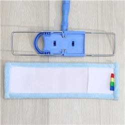 Швабра для мытья пола плоская Доляна, насадка из микрофибры 44×14 см, телескопическая ручка 80-126 см, цвет МИКС