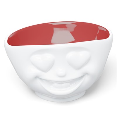 Чаша Heartful, 500 мл, белая/красная