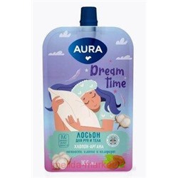 AURA Лосьон для рук и тела Хлопок-Аргана дой-пак 100 мл