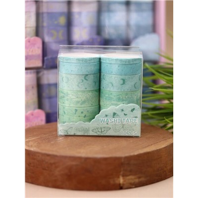 Набор декоративного скотча 10 шт. "Night magic", green, шоу-бокс 8 шт.