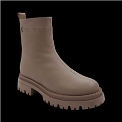 Ботинки из натуральной кожи на меху РА18-2 бежевые