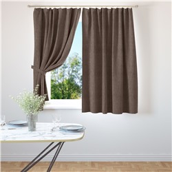 Комплект штор для кухни "Волшебная Ночь" Рогожка / Шоколад